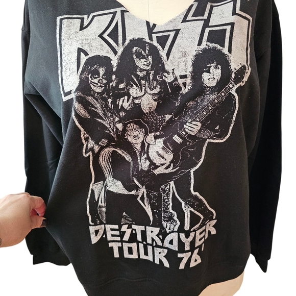 KISS “Destroyer Tour ’76” Vintage Style Pullover Sweatshirt – Women's XL - Picture 3 of 10